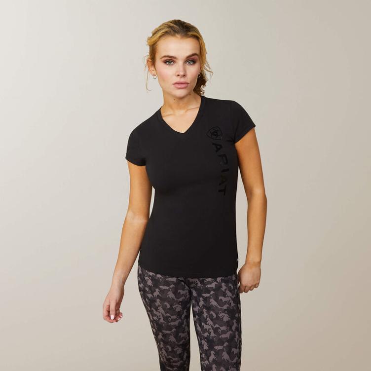 Ariat Shirt Vertical Logo-black