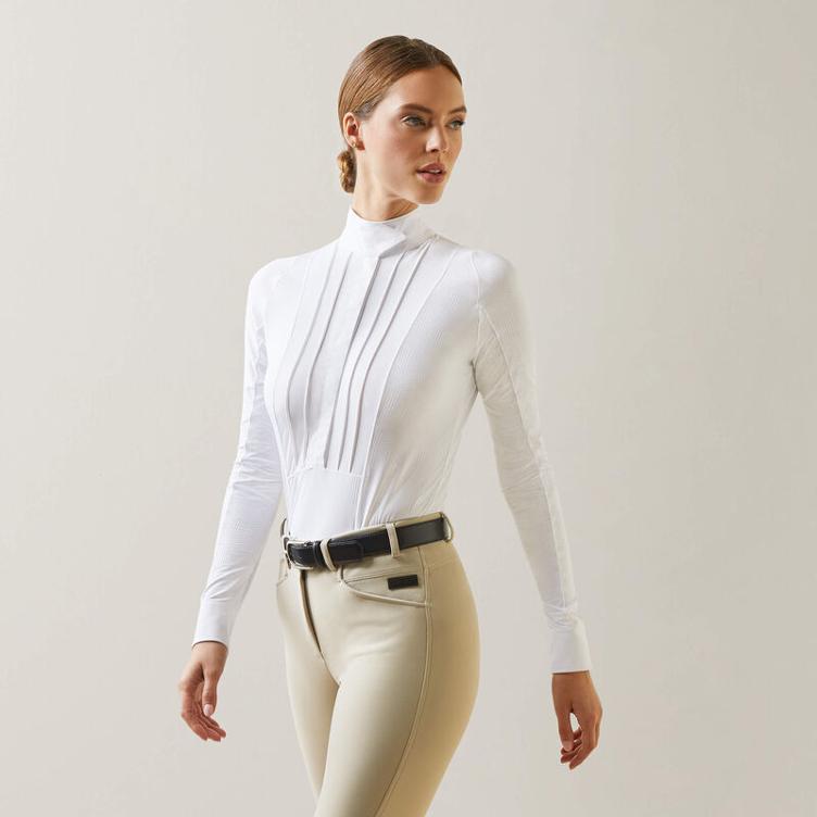 Ariat Turniershirt Luxe langarm-white