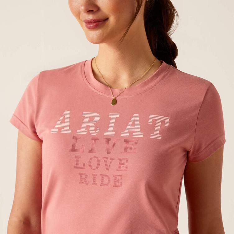 Ariat T-Shirt Live Love Ride-dusty rose