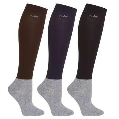 Schockemöhle Show Socks 3er Pack-brown/navy/black