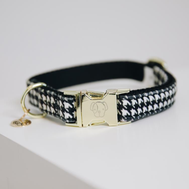 Halsband Pied-de-Poule-schwarz