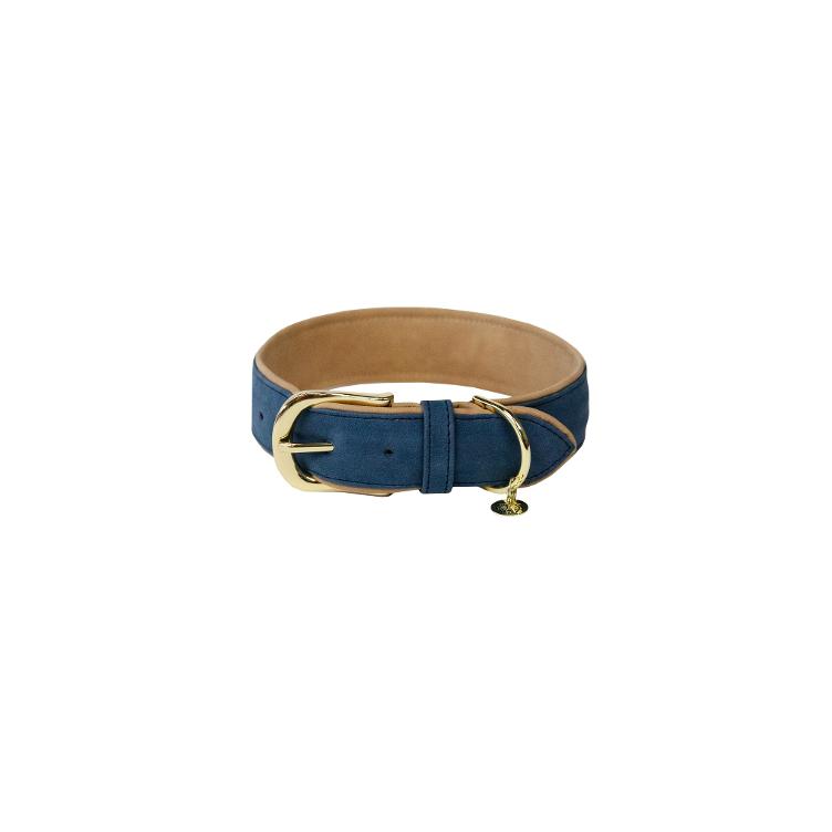 Halsband vegan Leder-navy/beige