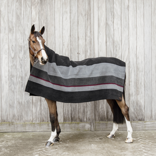 Kentucky Abschwitzdecke Square Stripes heavy 210x200cm-black/grey - 0