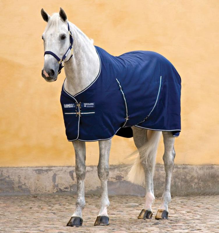 Horseware Rambo Stable Sheet mit Mikrofaserfutter-navy