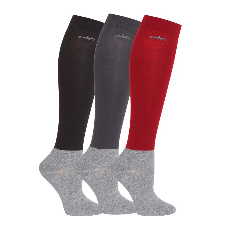 Schockemöhle Tranings Socks Style 3erPack-black/asphalt/red